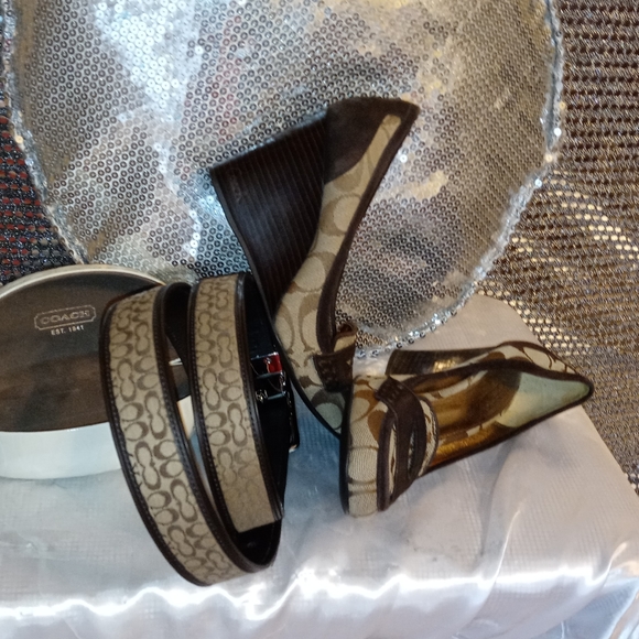 Coach Bundle All. Nela Style A3437 Brown Wedge - Picture 5 of 8